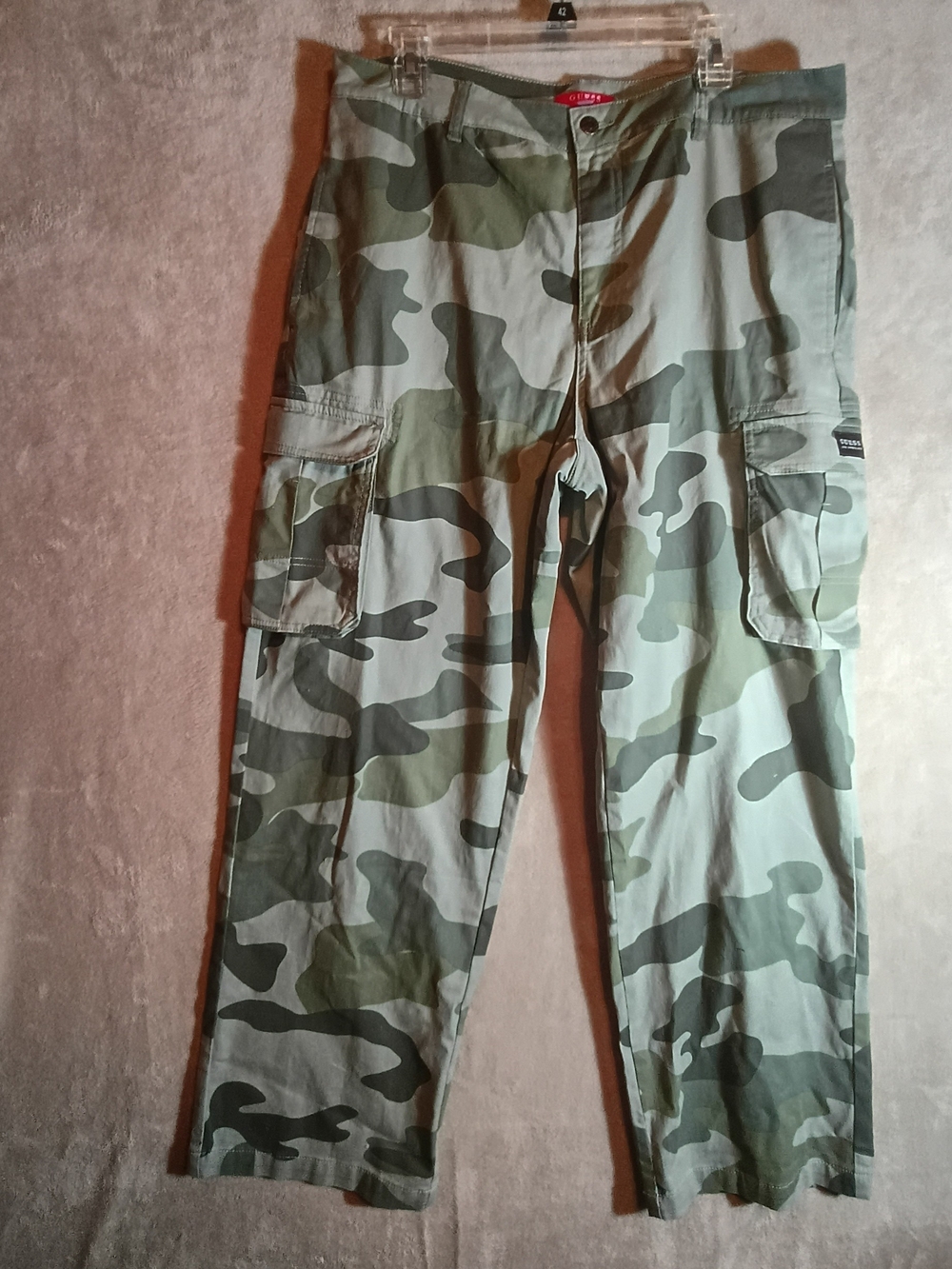 Guess Women's Tinny Camo Camoflauge Cargo Pants Mateo Size XL